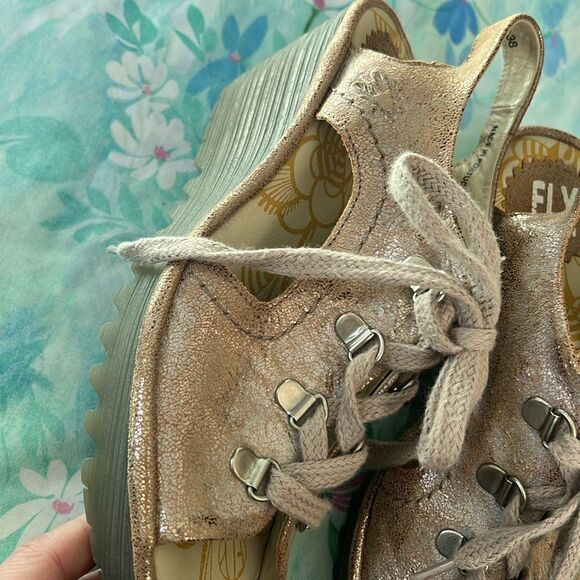 Fly London Yfla Luna Metallic Wedges - 38 - 7/7.5 - Picture 12 of 14